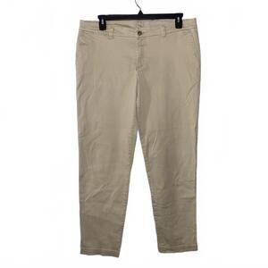 Beige Low Rise Pants Womens Size 16 Straight Leg Stretch Casual Y2K Minimalist